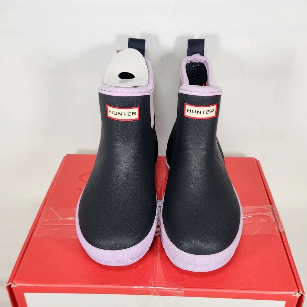 Hunter Rain Boots Big Kids Size 1 Dark Blue Neoprene Waterproof Chelsea Boots
